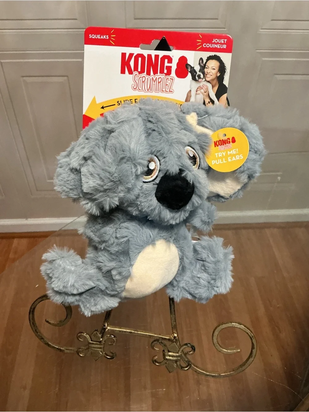 Kong Dog Scrumplez Koala Bear Slide Ears Side to Side .. med/large New!